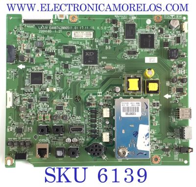 MAIN PARA TV LG / NUMERO DE PARTE 64074401 / EAX67428805 / 85300702 / 9IPMXL18-000F / G0985071EA